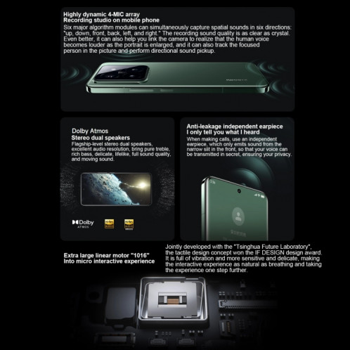 Xiaomi 14 Pro, 16 Go + 512 Go, 6,73 pouces Xiaomi HyperOS Snapdragon 8 Gen 3 Octa Core 4 nm jusqu'à 3,3 GHz, NFC, réseau : 5G (vert) SX302C411-013
