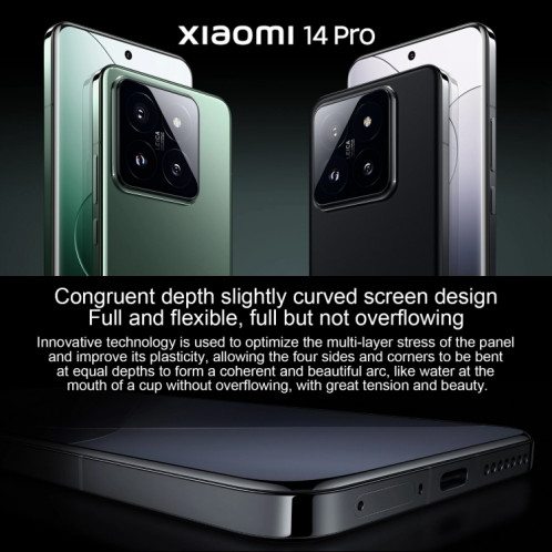 Xiaomi 14 Pro, 16 Go + 1 To, 6,73 pouces Xiaomi HyperOS Snapdragon 8 Gen 3 Octa Core 4 nm jusqu'à 3,3 GHz, NFC, réseau : 5G (blanc) SX303A1737-013