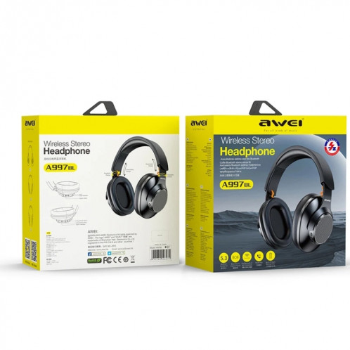 Casque stéréo Bluetooth sans fil AWEI A997BL (noir) SA001A964-04