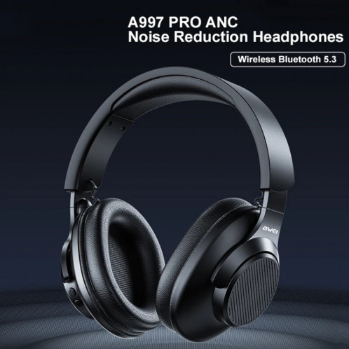 Casque sans fil à suppression active du bruit AWEI A997 Pro (noir) SA301A1199-05