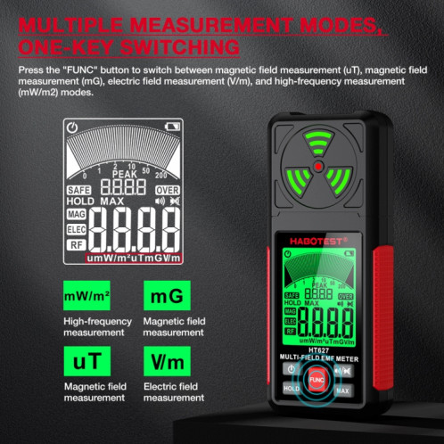 HABOTEST HT627 Détecteur de rayonnement électromagnétique SH87831323-010