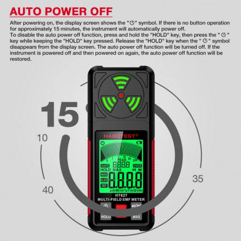HABOTEST HT627 Détecteur de rayonnement électromagnétique SH87831323-010