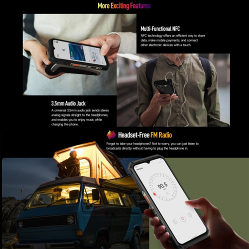  Téléphone robuste avec thermomètre Ulefone Power Armor 18 Ultra version 5G, 12 Go + 512 Go, empreinte digitale latérale, 6,58 pouces Android 13 MediaTek Dimensity 7050 Octa Core jusqu'à 2,6 GHz, SU601A1064-015