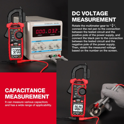 Multimètre à pince numérique multifonctionnel HABOTEST HT207D SH88291875-017