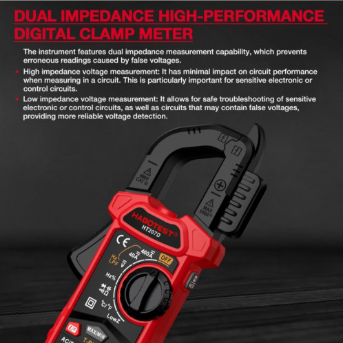 Multimètre à pince numérique multifonctionnel HABOTEST HT207D SH88291875-017