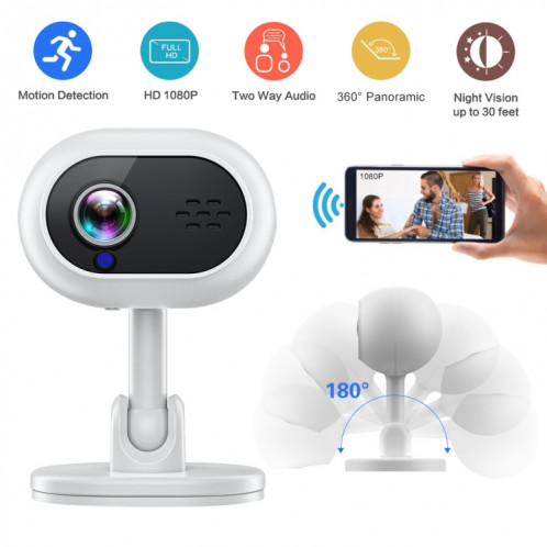 Caméra de Surveillance intelligente A4 1080P HD WiFi, prise en charge de la voix bidirectionnelle et de la Vision nocturne infrarouge SH8970828-010