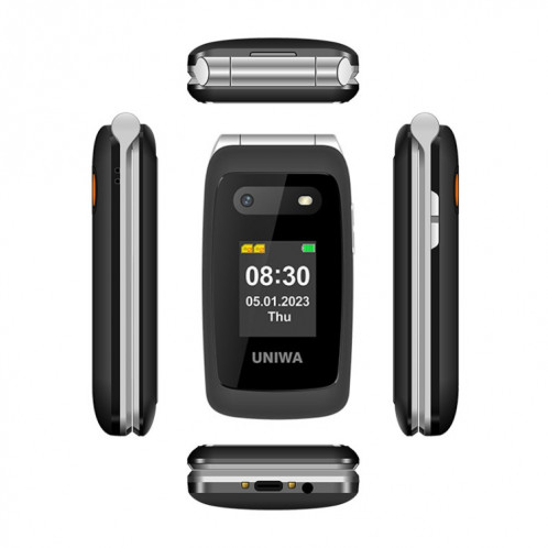 UNIWA V202T 4G Flip Style Phone, 2.4 inch Unisoc T107 Cat.1, SOS, FM, Dual SIM Cards, 21 Keys(Red) SU601C660-09