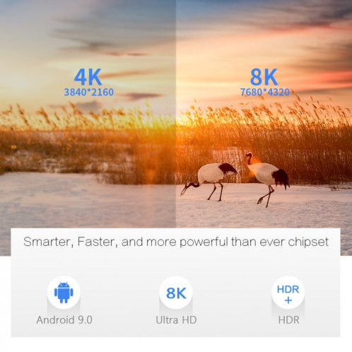 X96 MAX + 4K Smart TV Boîte à télécommande, Android 9.0, AMLOGIC S905X3 Quad-Core Cortex-A55,2 Go + 16 Go, LAN de support, AV, 2,4 g / 5g WiFi, USBX2, carte TF, Fiche UE SH0701205-011