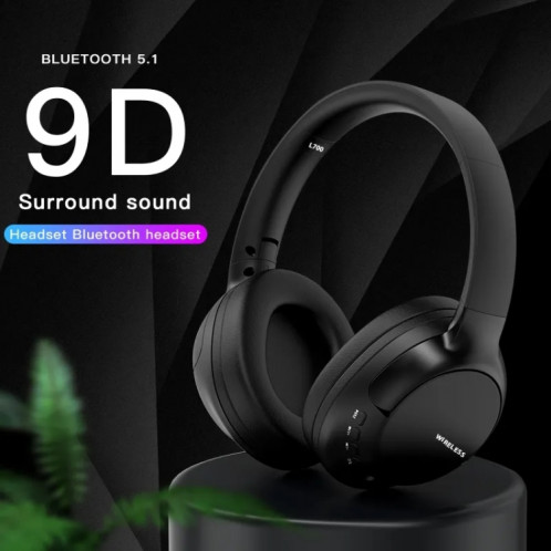 Le casque de réduction de bruit de sport sans fil L700 3 en 1 prend en charge la carte Bluetooth / 3,5 mm / TF (noir) SH701B117-09