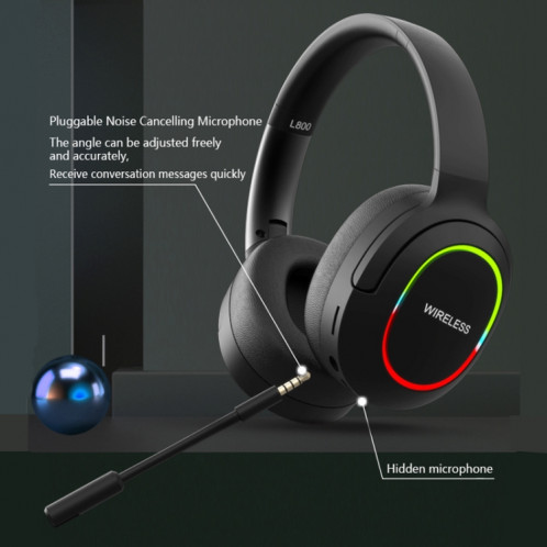 Casque de jeu sans fil pliable à réduction de bruit ENC L800 avec microphone (kaki) SH101C439-010