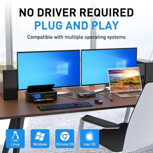 KC-KVM302AS 4K 60 Hz USB3.0 / HDMI commutateur KVM double moniteur SH92151102-08