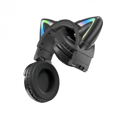 Écouteur Bluetooth sans fil VJ371 Tuya RGB Cat Ear avec microphone détachable (noir) SH001C1154-08