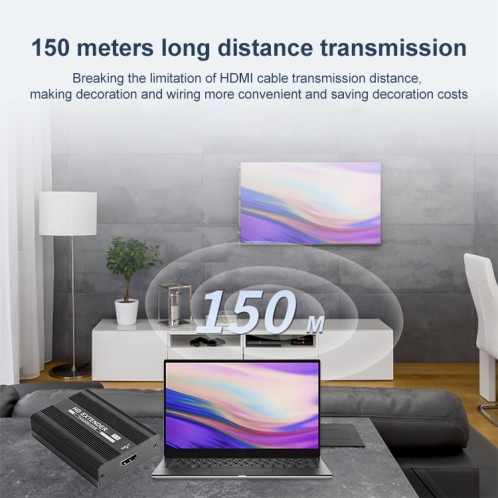 Measy ET1815 Convertisseur émetteur et récepteur HDMI Extender, Distance de transmission : 150 m, Prise : Royaume-Uni SM90041819-010