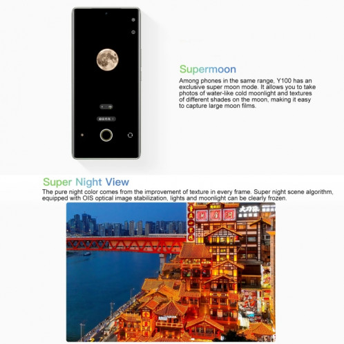 vivo Y100, 12 Go + 512 Go, identification faciale / identification par empreinte digitale d'écran, 6,78 pouces Android 13.0 OriginOS 3 Snapdragon 695 Octa Core, OTG, réseau : 5G (bleu) SV603A1586-011