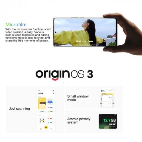 vivo Y100, 12 Go + 512 Go, identification faciale / identification par empreinte digitale d'écran, 6,78 pouces Android 13.0 OriginOS 3 Snapdragon 695 Octa Core, OTG, réseau : 5G (noir) SV603C651-011