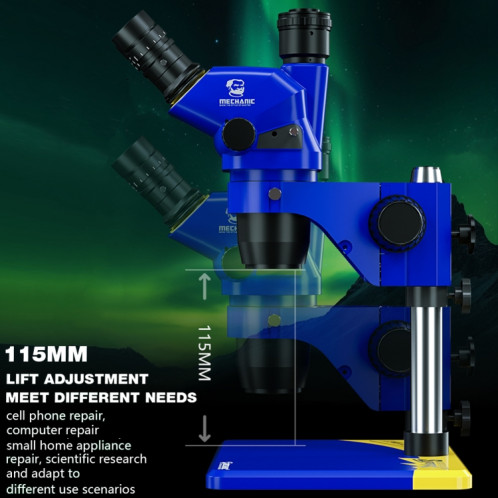 Microscope stéréo trinoculaire vidéo HD à rotation Super X 360 de mécanicien SM94641607-09