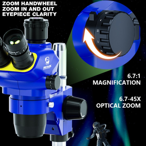 Microscope stéréo trinoculaire vidéo HD à rotation Super X 360 de mécanicien SM94641607-09