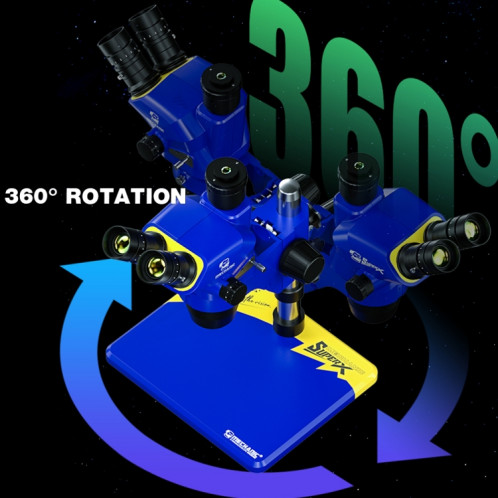Microscope stéréo trinoculaire vidéo HD à rotation Super X 360 de mécanicien SM94641607-09