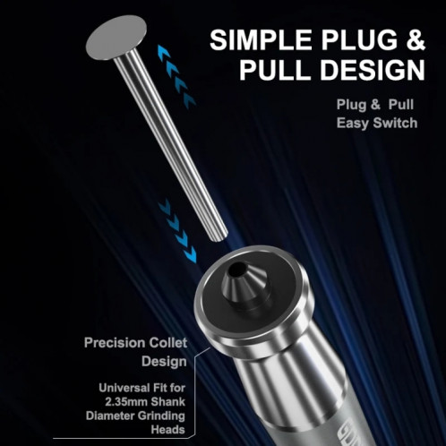 Mécanicien GDR1 chargeant sans fil petit stylo de meulage de polissage de puce tenu dans la main SM9475993-08