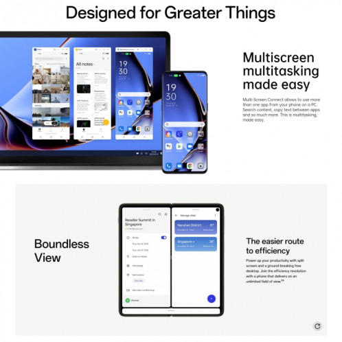 OPPO Find N3, 12 Go + 512 Go, empreinte digitale latérale, 7,82 pouces + 6,31 pouces ColorOS 13.2 Snapdragon 8 Gen 2 Octa Core jusqu'à 3,187 GHz, NFC, OTG, réseau : 5G (noir) SO901B558-022
