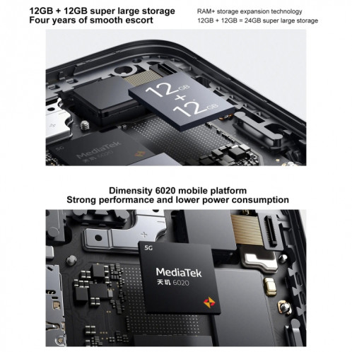 OPPO A2, 12 Go + 512 Go, empreinte digitale latérale, 6,72 pouces ColorOS 13,1 Dimensity 6020 Octa Core jusqu'à 2,2 GHz, OTG, réseau : 5G (vert brillant) SO002C848-013