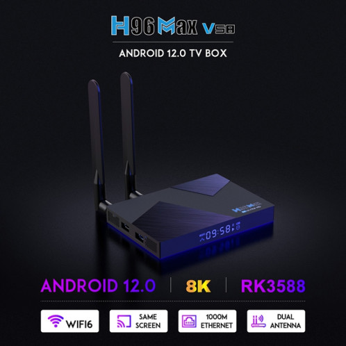 Boîtier Smart TV H96 Max V58 Android 12.0, 4 Go + 32 Go, Quad-core Cortex-A76 et Quad-core Cortex-A55 (prise UE) SH601B1656-011