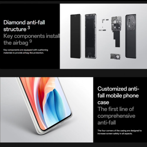 OPPO A2 Pro, 12 Go + 512 Go, empreinte digitale d'écran, 6,70 pouces ColorOS 13,1 Dimensity 7050 Octa Core jusqu'à 2,6 GHz, OTG, réseau : 5G (noir) SO802B890-014