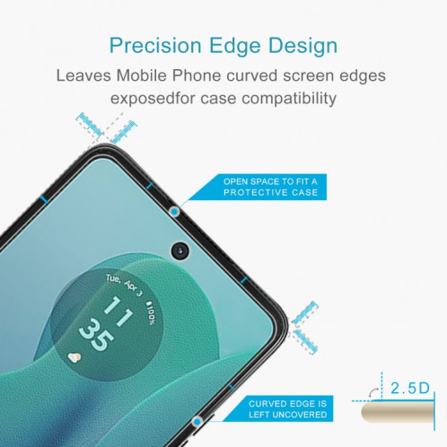 Pour Motorola Moto G 5G 2024, 50 pièces, Film en verre trempé 0.26mm 9H 2.5D SH82071578-06