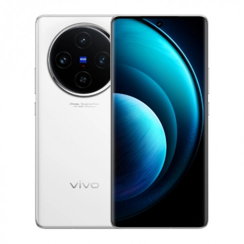 vivo X100, 12 Go + 256 Go, identification faciale/identification par empreinte digitale, 6,78 pouces Android 14 OriginOS 4 Dimensity 9300 Octa Core 3,25 GHz, OTG, NFC, réseau : 5G (blanc) SV301A1842-013