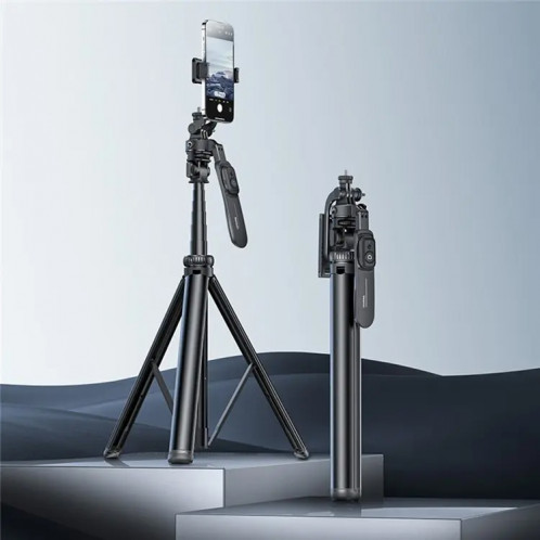 YESIDO SF17 Trépied rétractable multifonctionnel en métal pour téléphone portable, appareil photo (noir) SY601A413-015