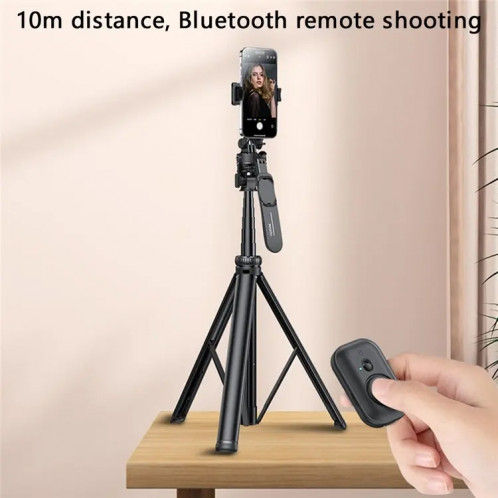 YESIDO SF17 Trépied rétractable multifonctionnel en métal pour téléphone portable, appareil photo (noir) SY601A413-015