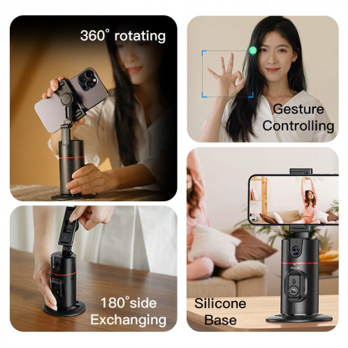 YESIDO SF16 Support PTZ de suivi automatique du visage à 360 degrés Al (noir) SY701A297-013