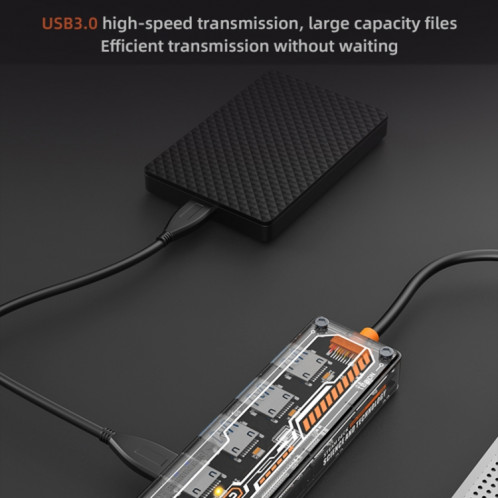 SW4U-C Station d'accueil 5 en 1 Type-C vers 1xType-C + 4xUSB3.0 HUB (Gris) SH301A1545-09