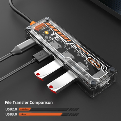 SW5H 5 en 1 Type-C vers PD + USB3.0 + 2xUSB2.0 + Station d'accueil HUB HDMI (gris) SH501A330-09