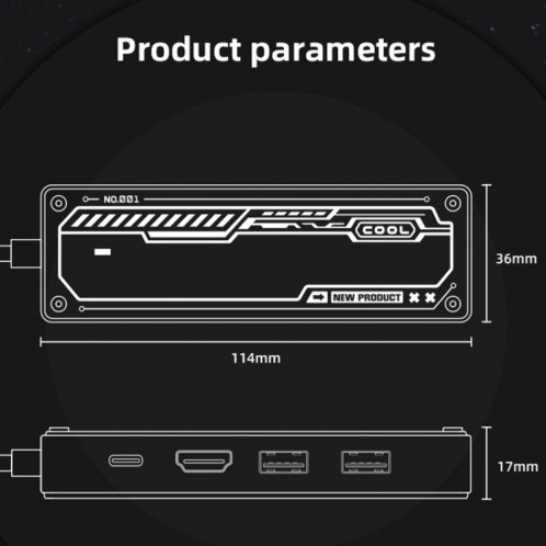 SW5R 5 en 1 Type-C vers PD+USB3.0+USB2.0+HDMI+RJ45 HUB Station d'accueil (gris) SH601A276-010