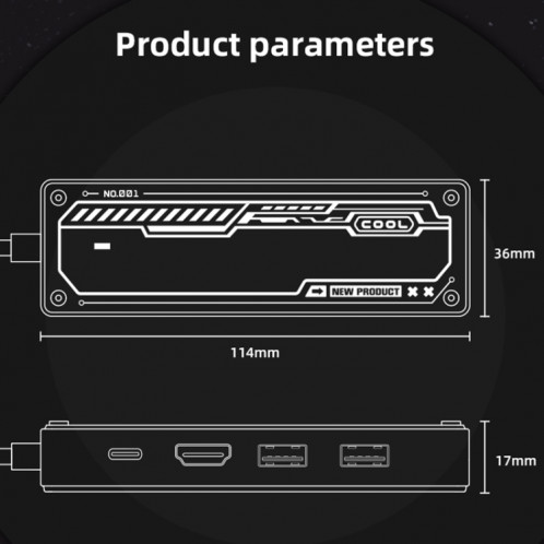 SW6V 6 en 1 Type-C vers PD+USB3.0+USB2.0+HDMI+VGA+Audio 3.5 HUB Station d'accueil (gris) SH801A246-011