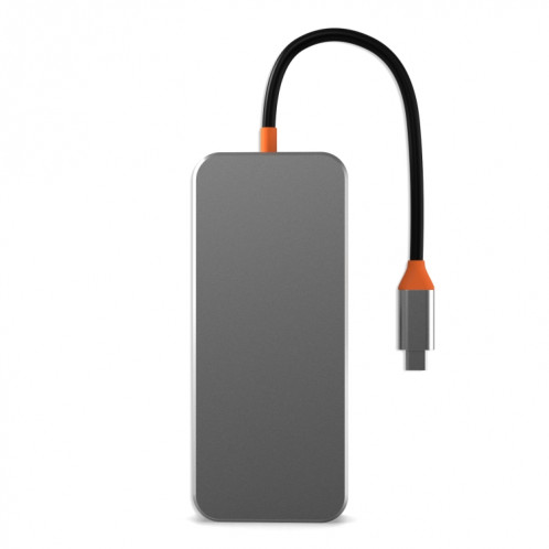 SW10V 10 en 1 Type-C vers PD + USB3.0 + 2xUSB2.0 + HDMI + VGA + RJ45 + 1xSD/TF + Station d'accueil HUB Audio 3.5 (gris) SH201A529-012