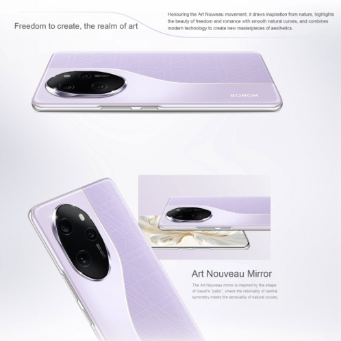 Honor 100 Pro, 16 Go + 1 To, identification par empreinte digitale à l'écran, 6,78 pouces MagicOS 7.2 Snapdragon 8 Gen 2 Octa Core jusqu'à 3,19 GHz, réseau : 5G, NFC, OTG, ne prend pas en charge Google Play (noir) SH004A907-014