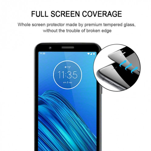 Pour Motorola Moto E6 Full Glue Film en verre trempé plein écran SH0607475-08
