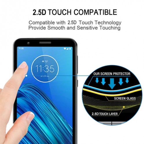 Pour Motorola Moto E6 Full Glue Film en verre trempé plein écran SH0607475-08