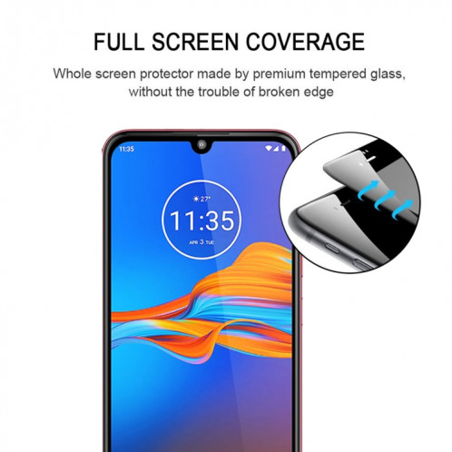 Pour Motorola Moto E6 plus complet Glue plein écran en verre trempé Film SH06081247-08