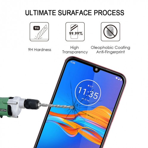 Pour Motorola Moto E6 plus complet Glue plein écran en verre trempé Film SH06081247-08