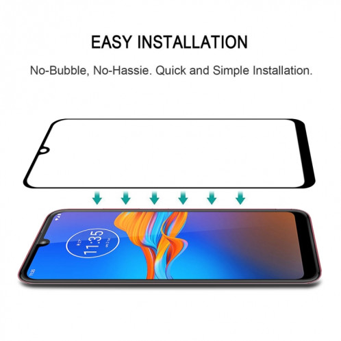 Pour Motorola Moto E6 plus complet Glue plein écran en verre trempé Film SH06081247-08