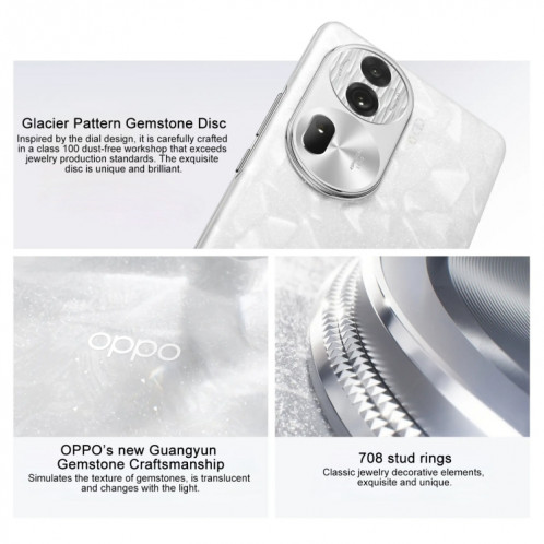 OPPO Reno11 Pro, 12 Go + 512 Go, empreinte digitale d'écran, 6,74 pouces ColorOS 14 Qualcomm Snapdragon 8+ Gen 1 Octa Core jusqu'à 3,2 GHz, NFC, OTG, réseau : 5G (noir) SO002A860-013