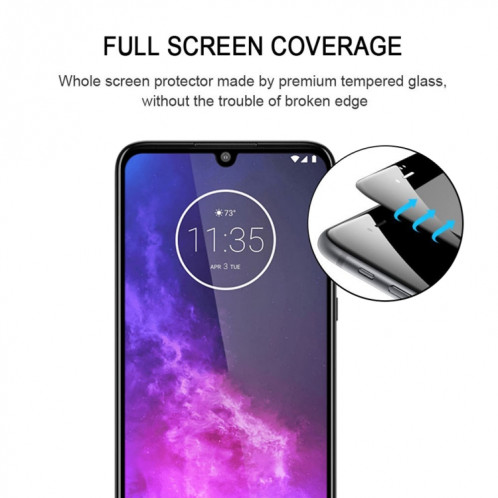 Pour Motorola One Zoom Plein colle plein écran en verre trempé Film SH0613942-08