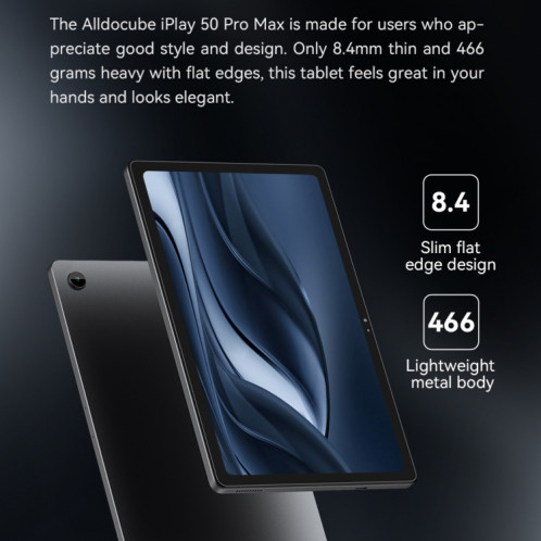 Tablette ALLDOCUBE iPlay 50 Pro Max 4G LTE, 8 Go + 256 Go, 10,4 pouces Android 12 Helio G99 Octa Core, prise en charge double SIM (gris) SA101A1943-013
