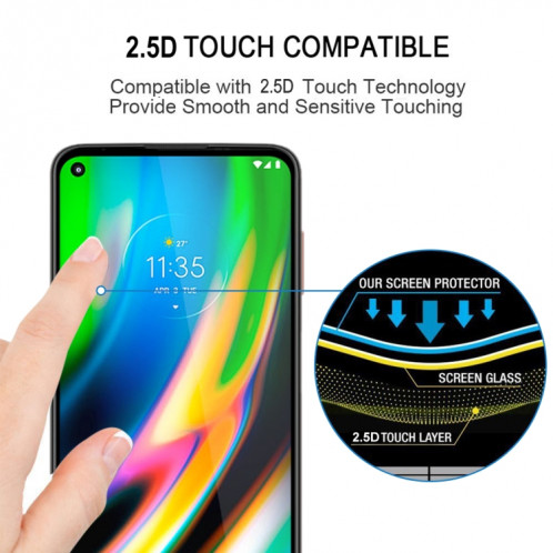 Pour Motorola Moto G9 Plus 25 PCS Full Glue Film en verre trempé plein écran SH23041962-07