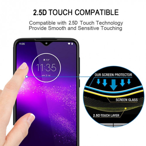 Pour Motorola One Macro 25 PCS Full Glue Film en verre trempé plein écran SH23111385-07