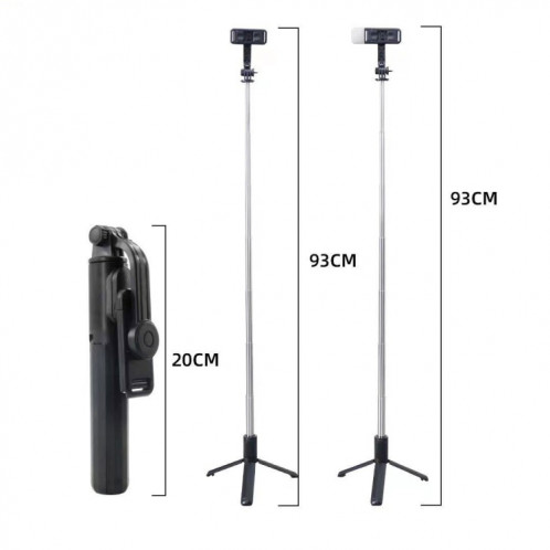 Q07 Bluetooth Selfie Stick multifonctionnel trépied de diffusion en direct sans lumière (noir) SH601A859-06