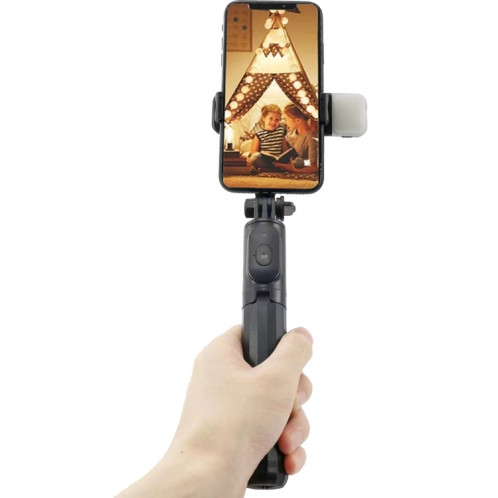 Q07 Bluetooth Selfie Stick multifonctionnel trépied de diffusion en direct avec lumière (noir) SH602A458-06